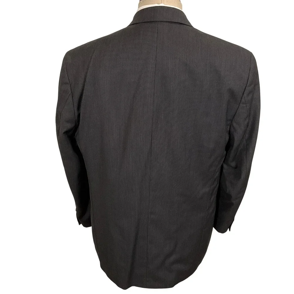 Ralph Lauren Blazer Mens 46 Charcoal Double Breasted Wool Cashmere Classic